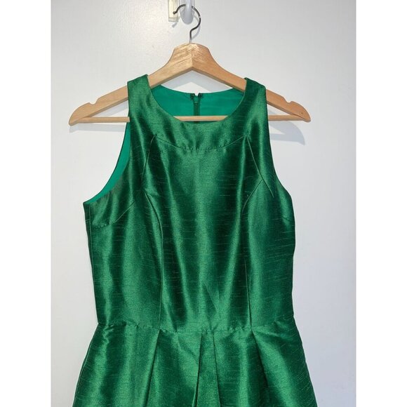 Alfred Sung Green Sleeveless A-Line Back Zipper & Pleated Skirt Women's Dress Si - Picture 3 of 9